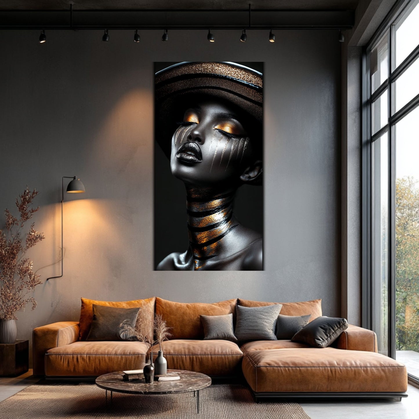 Dark Glow - Tablou elegant pe sticlă securizată pentru living modern