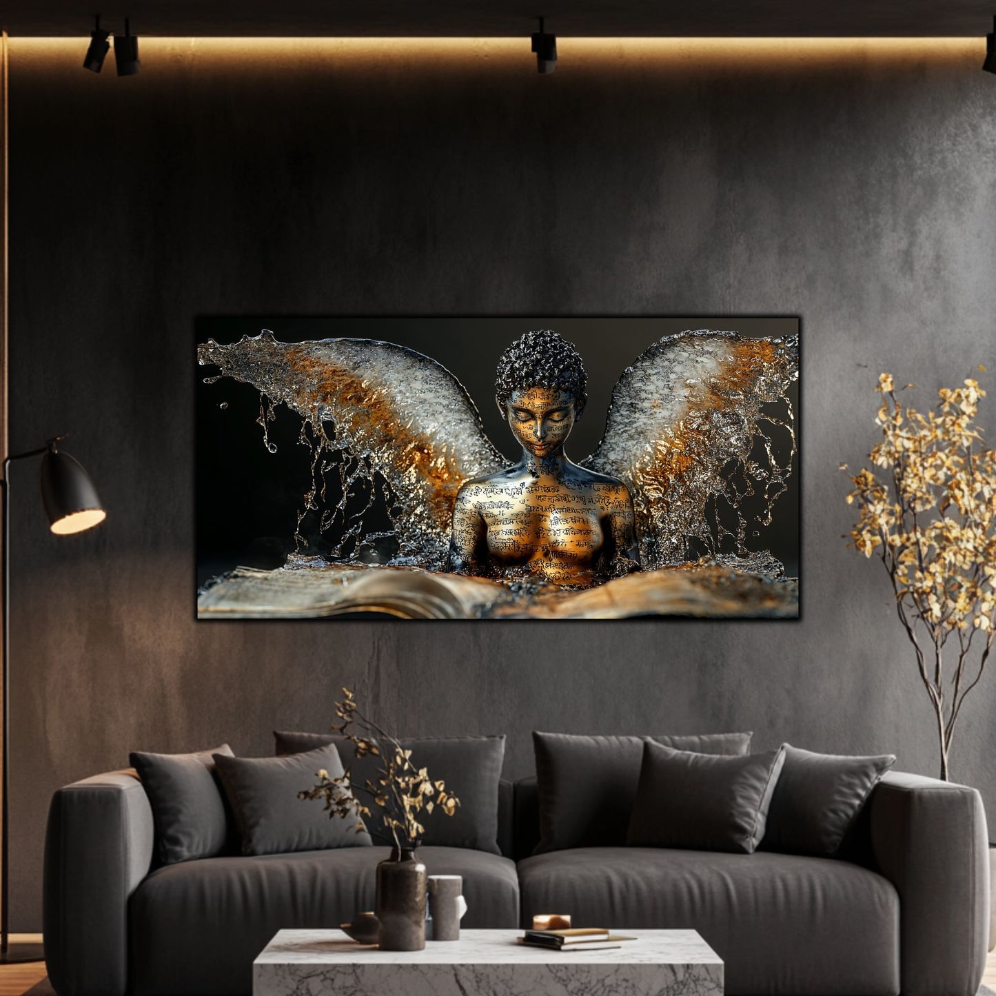 Dark Glow - Tablou elegant pe sticlă securizată pentru living contemporan