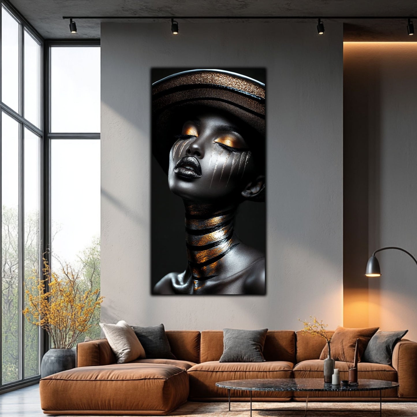 Dark Glow - Tablou elegant pe sticlă securizată pentru living modern