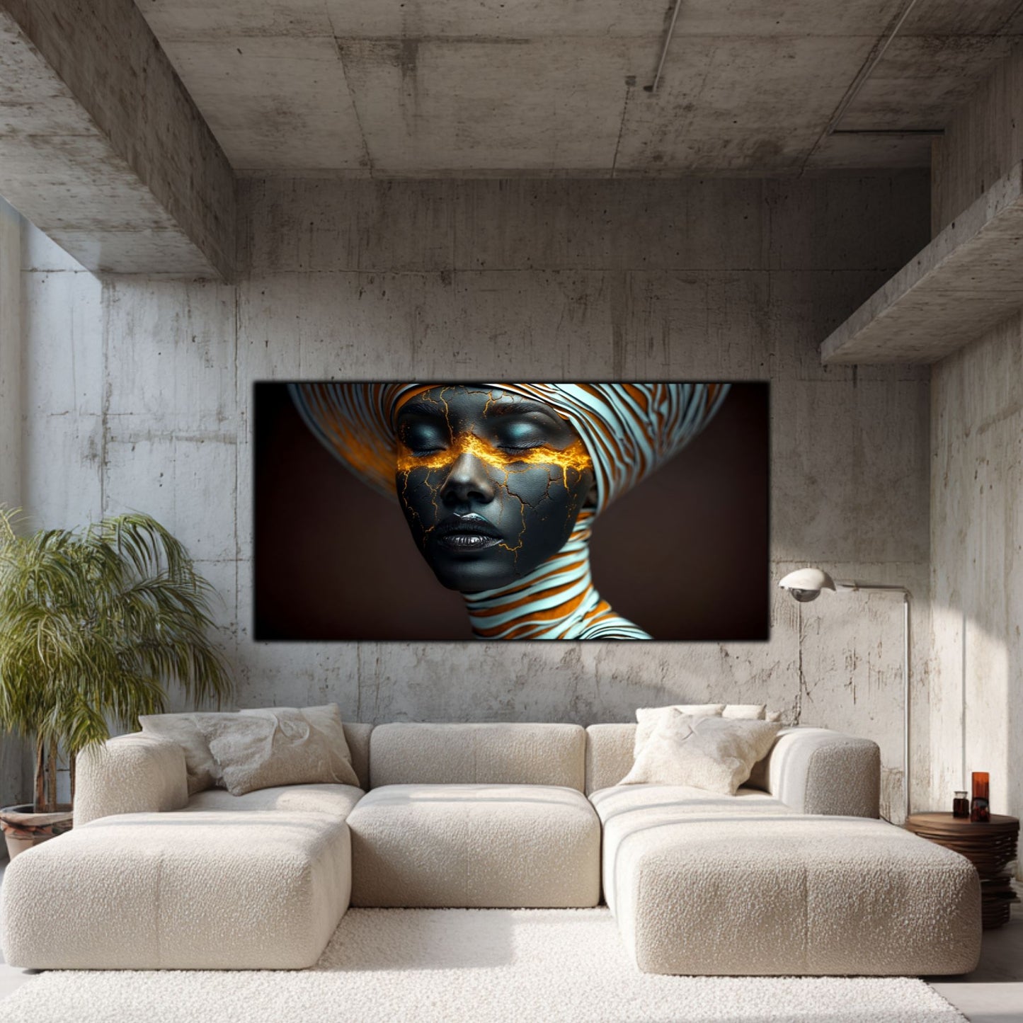 Dark Glow - Tablou elegant pe sticlă securizată pentru living contemporan