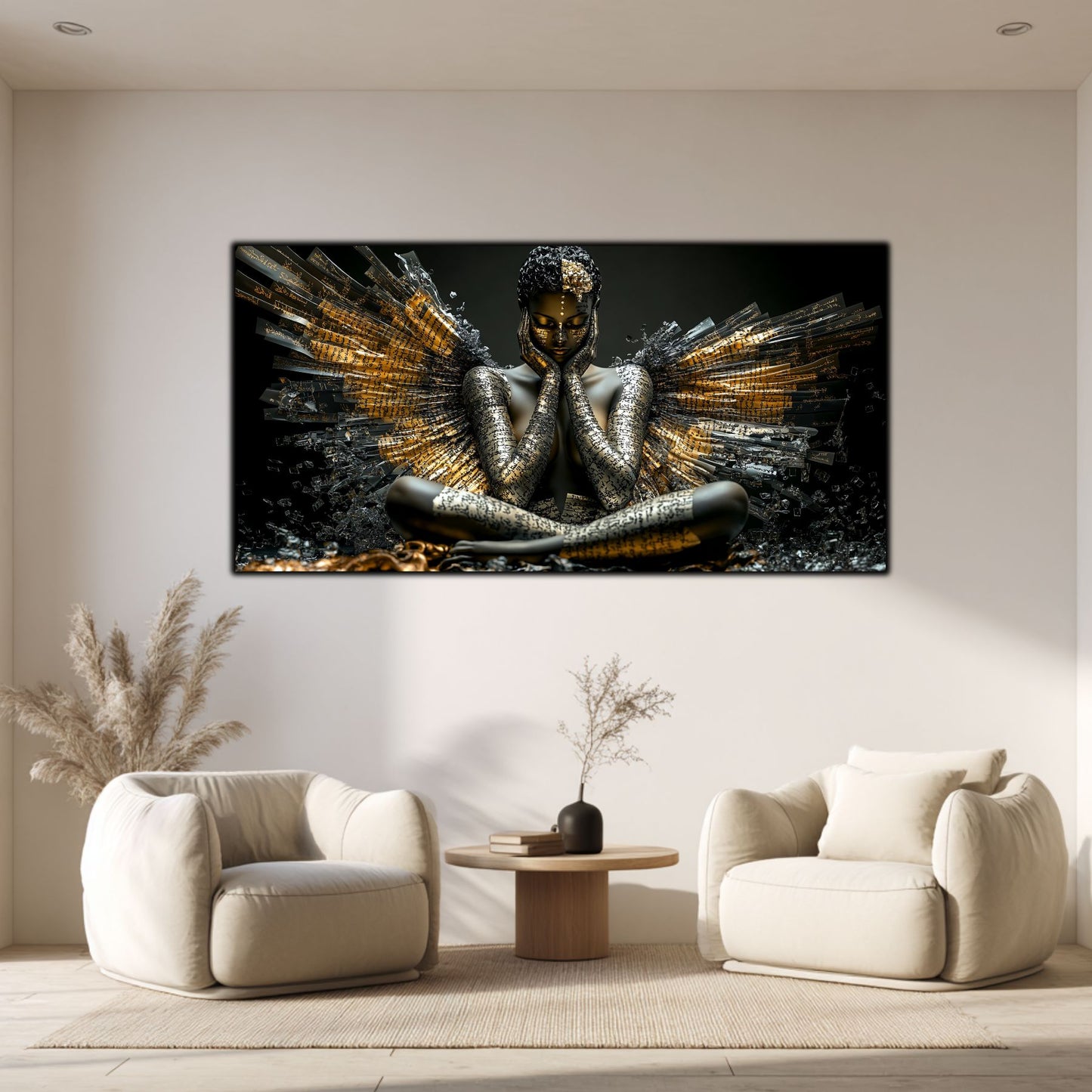 Dark Glow - Tablou elegant pe sticlă securizată pentru living contemporan