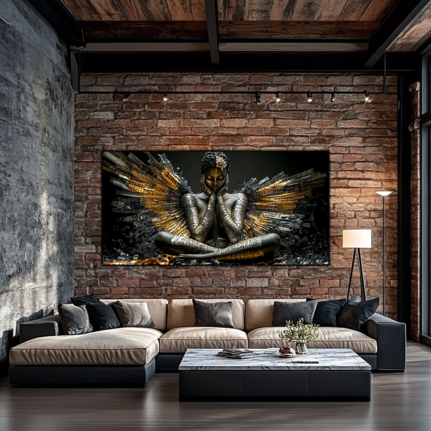 Dark Glow - Tablou elegant pe sticlă securizată pentru living contemporan