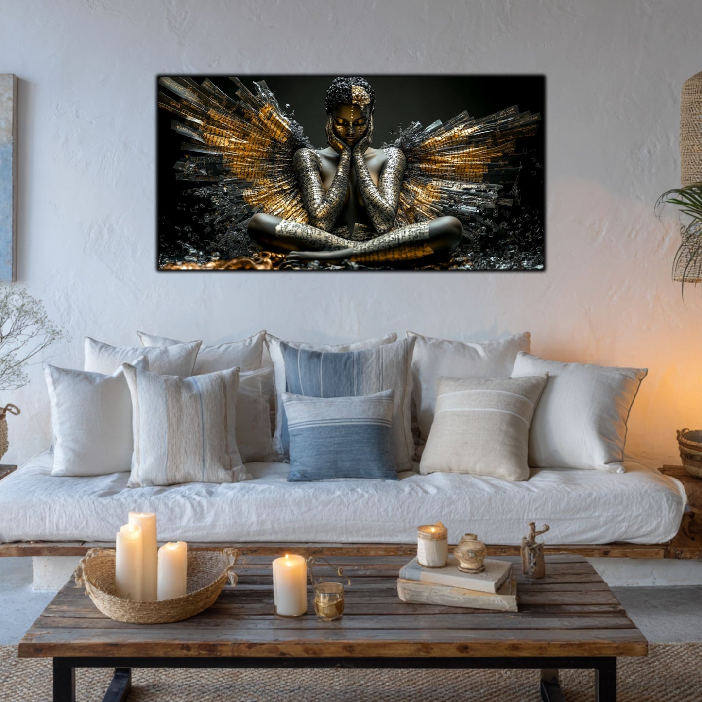 Dark Glow - Tablou elegant pe sticlă securizată pentru living contemporan