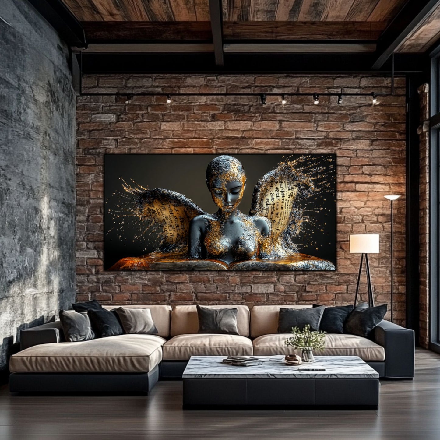 Dark Glow - Tablou elegant pe sticlă securizată pentru living contemporan