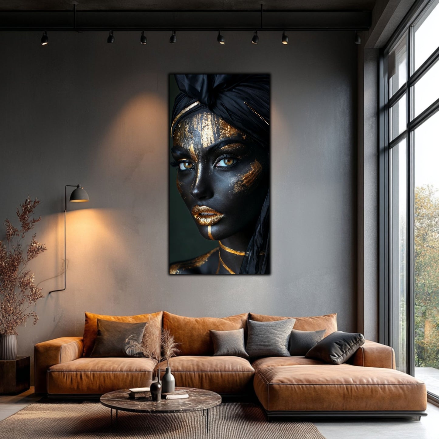 Dark Glow - Tablou elegant pe sticlă securizată pentru living modern