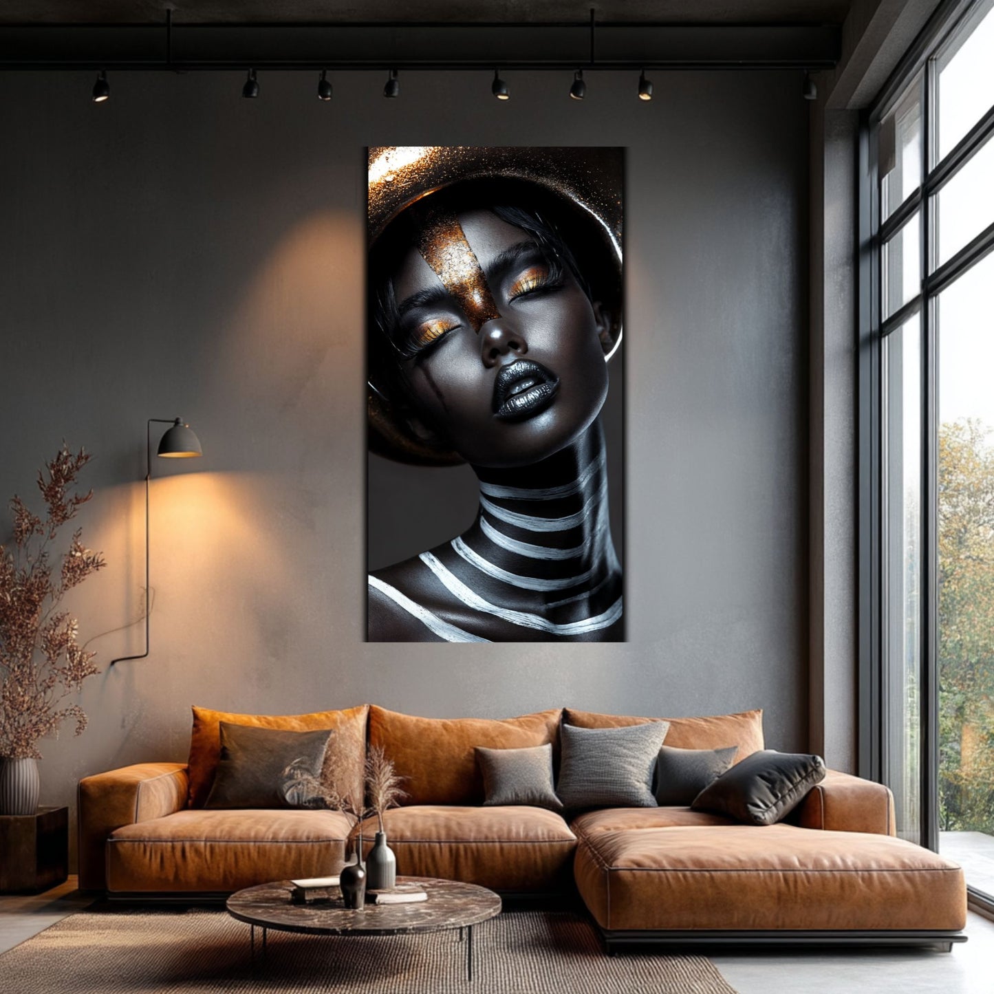 Dark Glow - Tablou elegant pe sticlă securizată pentru living modern