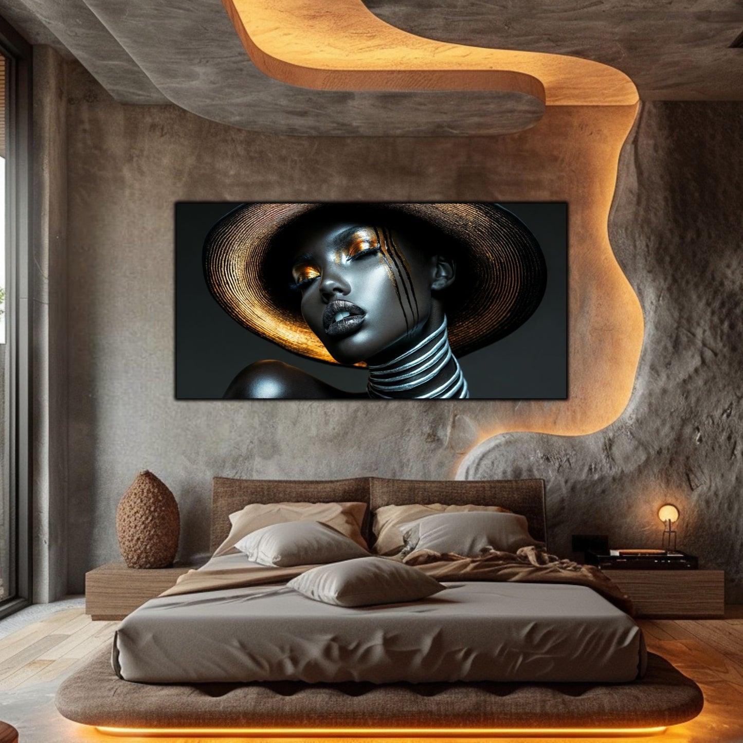 Dark Glow - Tablou elegant pe sticlă securizată pentru living contemporan