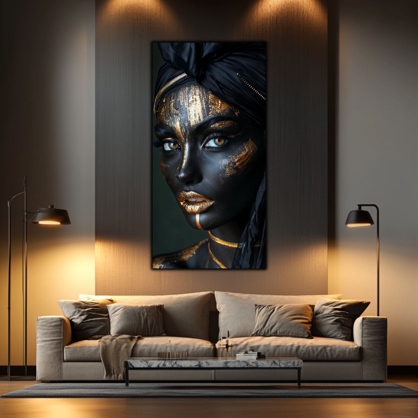 Dark Glow - Tablou elegant pe sticlă securizată pentru living modern