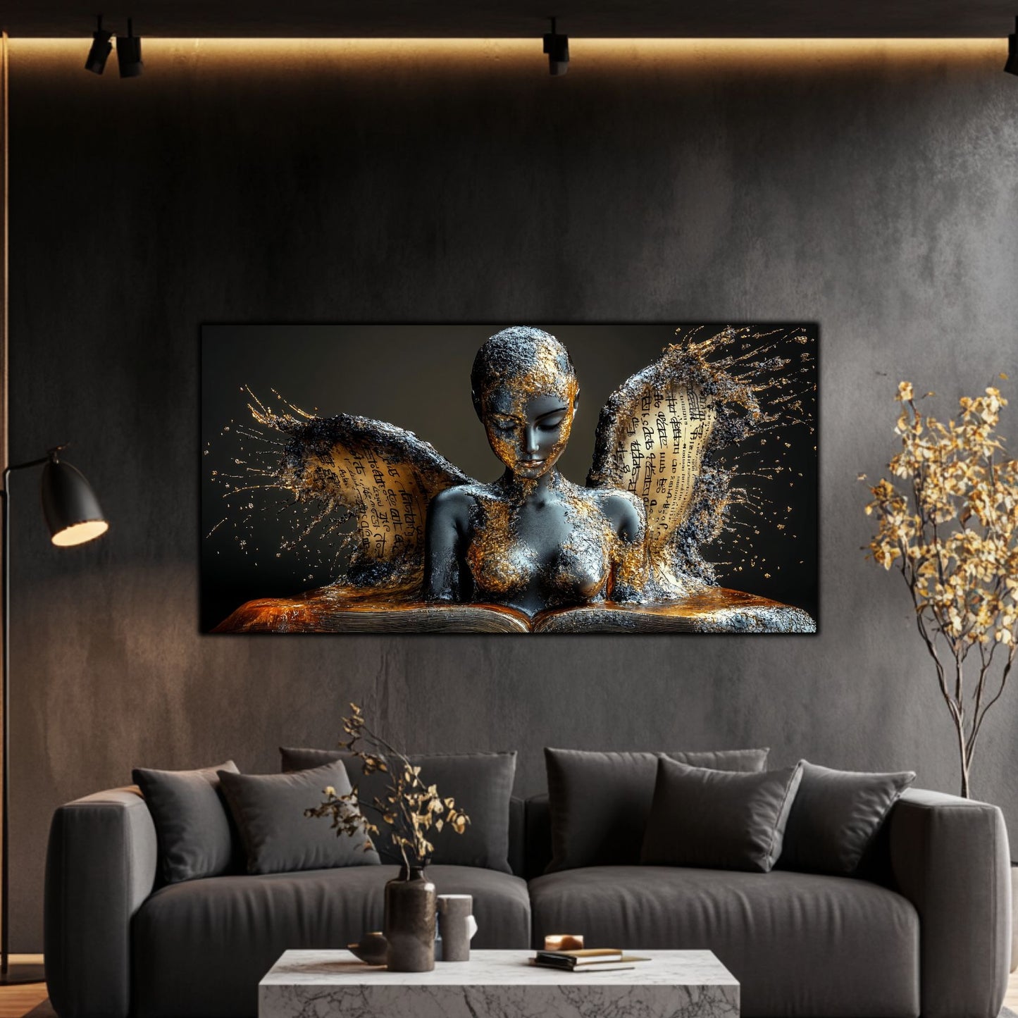 Dark Glow - Tablou elegant pe sticlă securizată pentru living contemporan