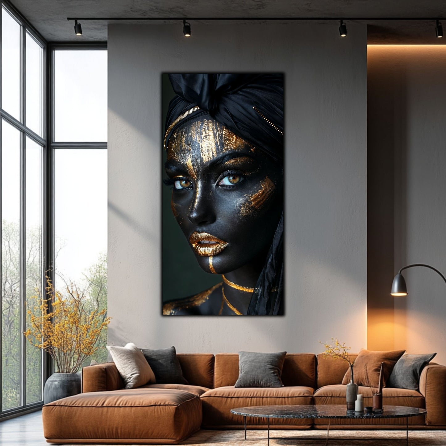 Dark Glow - Tablou elegant pe sticlă securizată pentru living modern