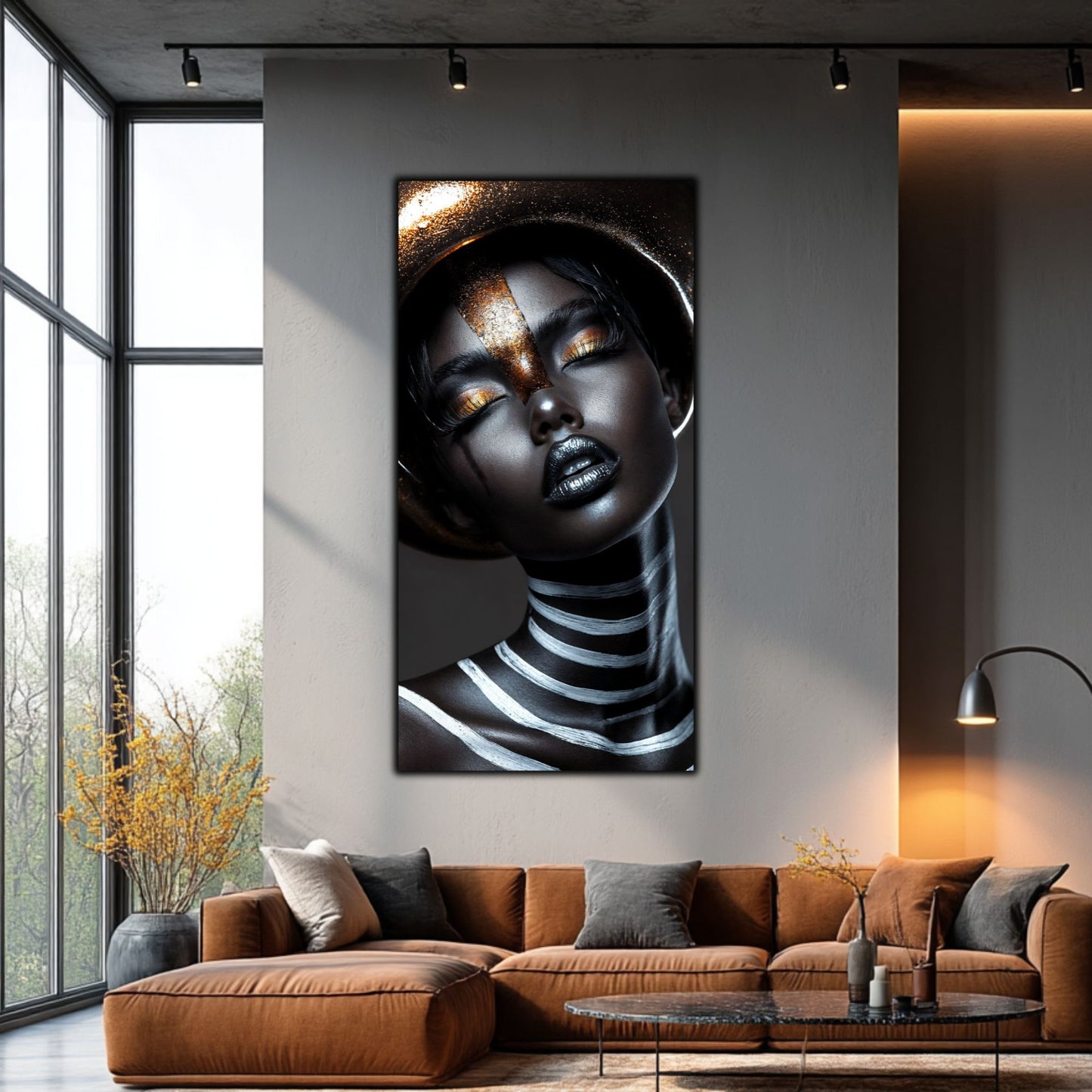 Dark Glow - Tablou elegant pe sticlă securizată pentru living modern