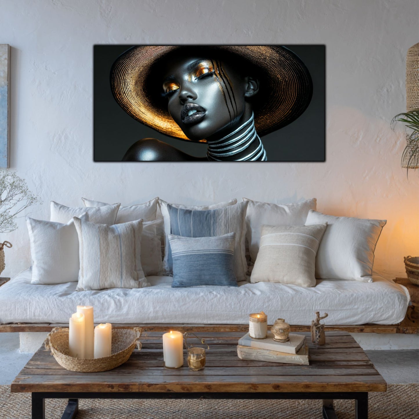 Dark Glow - Tablou elegant pe sticlă securizată pentru living contemporan