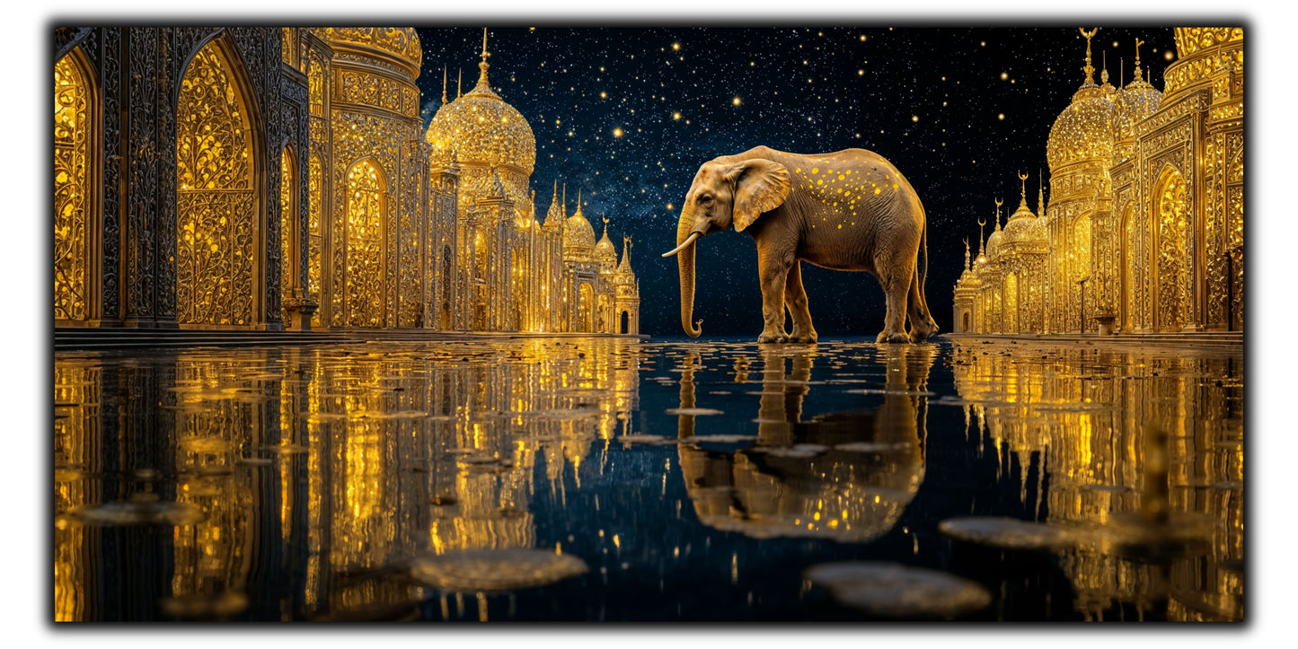 Echoes of Gold - Tablou Sticla - Unicat - no05