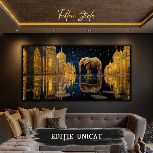 Echoes of Gold - Tablou Sticla - Unicat - no05