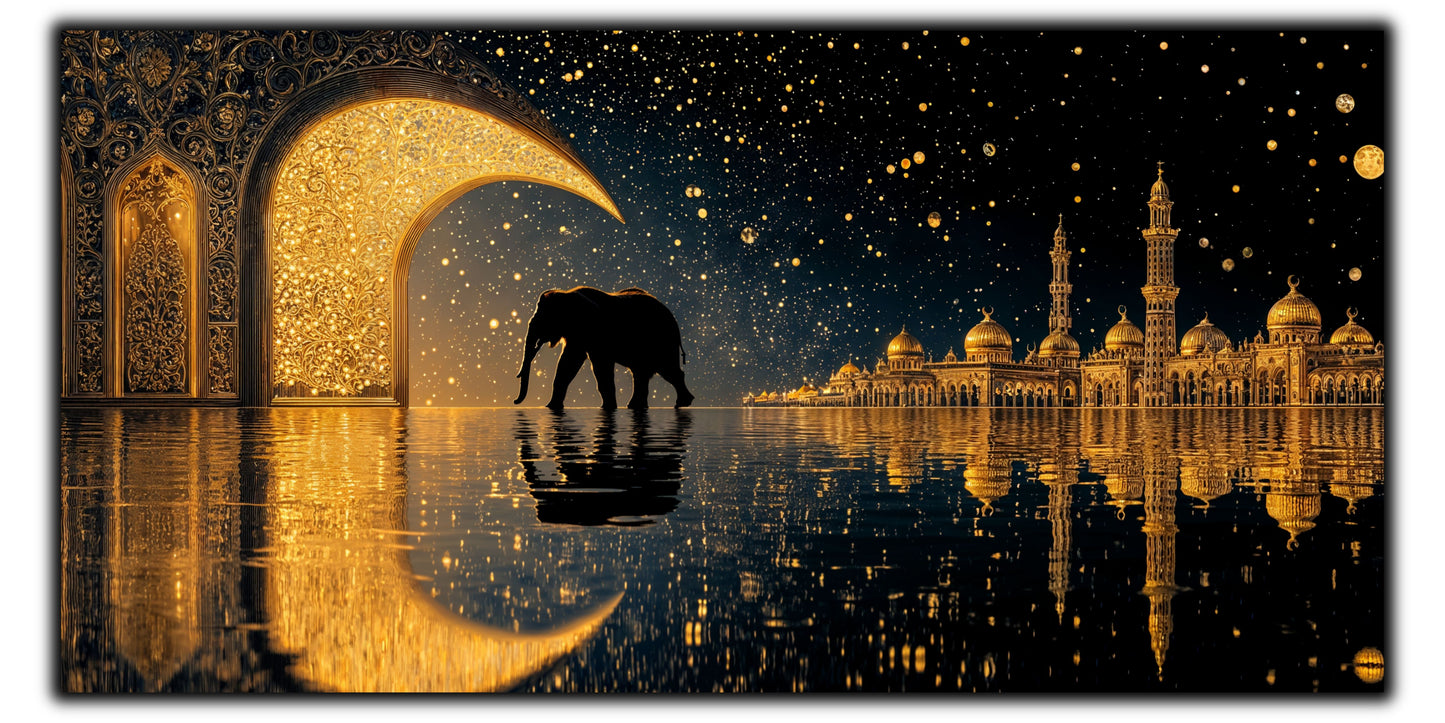 Echoes of Gold - Tablou Sticla - Unicat - no04