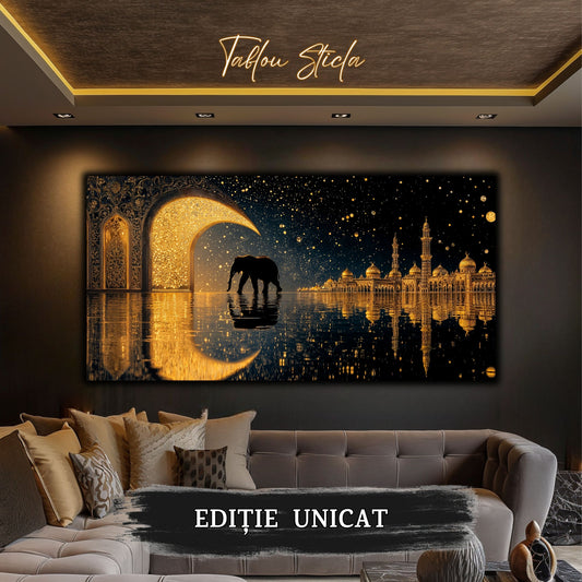 Echoes of Gold - Tablou Sticla - Unicat - no04