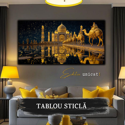 Echoes of Gold - Tablou Sticla - Unicat - no02