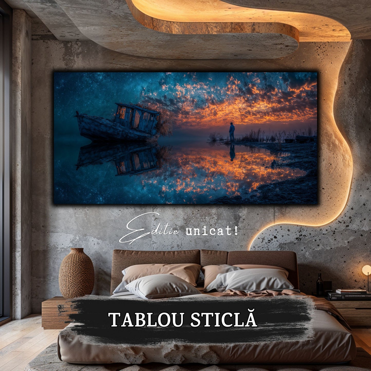 Night and Soul - Tablou Living - Sticla Securizata - no01