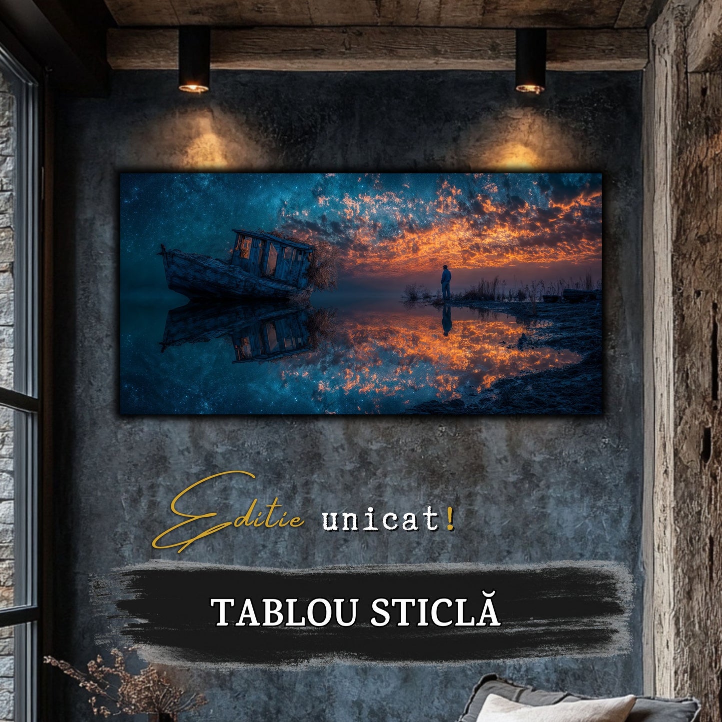 Night and Soul - Tablou Living - Sticla Securizata - no01
