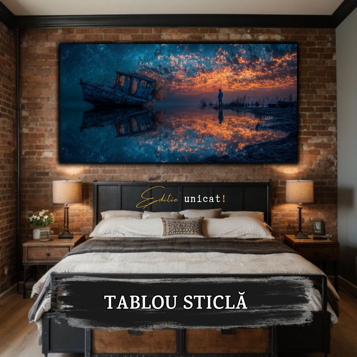 Night and Soul - Tablou Living - Sticla Securizata - no01