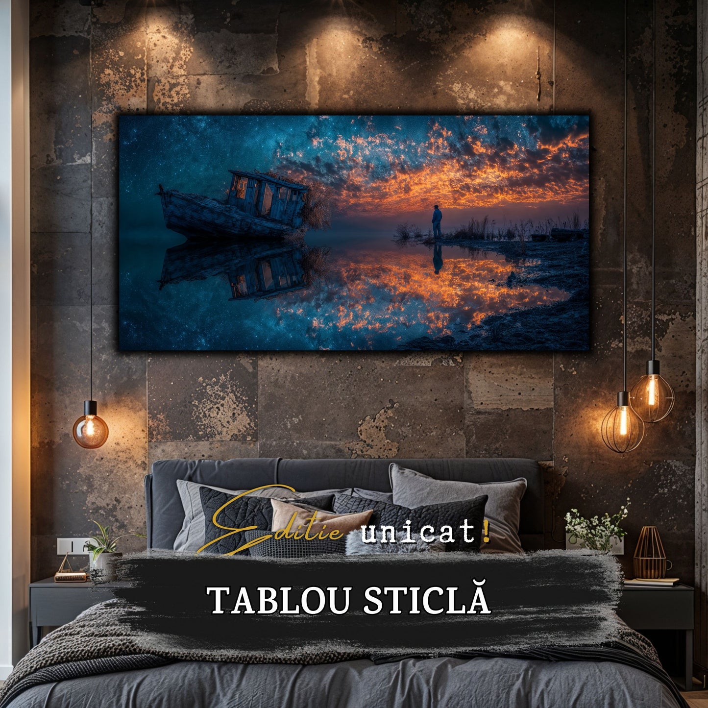 Night and Soul - Tablou Living - Sticla Securizata - no01