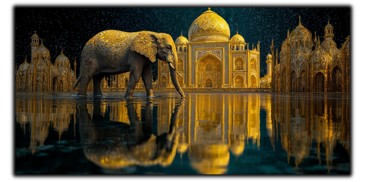 Echoes of Gold - Tablou Sticla - Unicat - no01