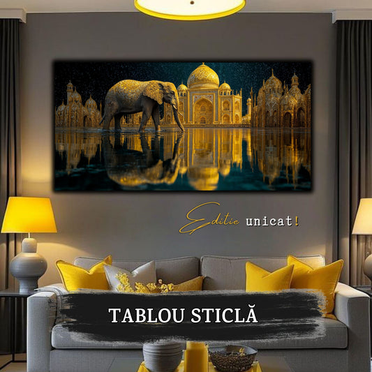 Echoes of Gold - Tablou Sticla - Unicat - no01
