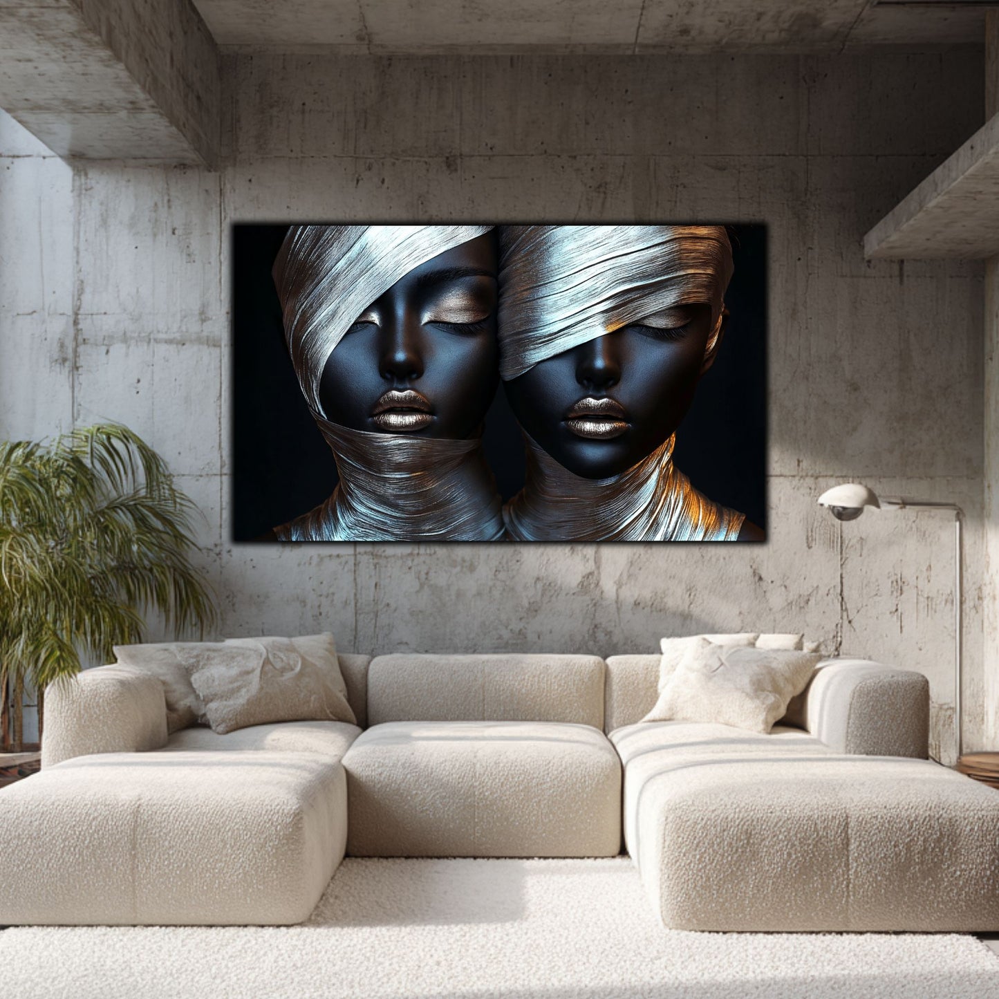 Tablou Decorativ pt Living - Print UV pe Sticla - „Silken Silence” - No07