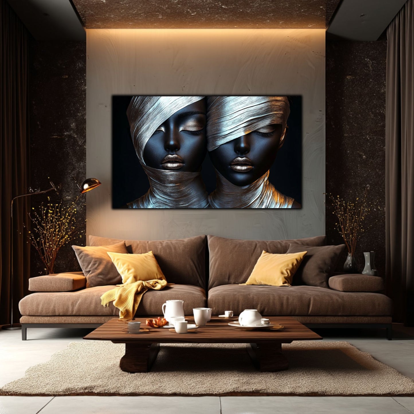 Tablou Decorativ pt Living - Print UV pe Sticla - „Silken Silence” - No07