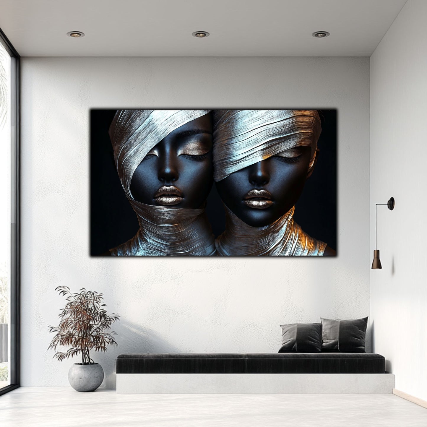 Tablou Decorativ pt Living - Print UV pe Sticla - „Silken Silence” - No07