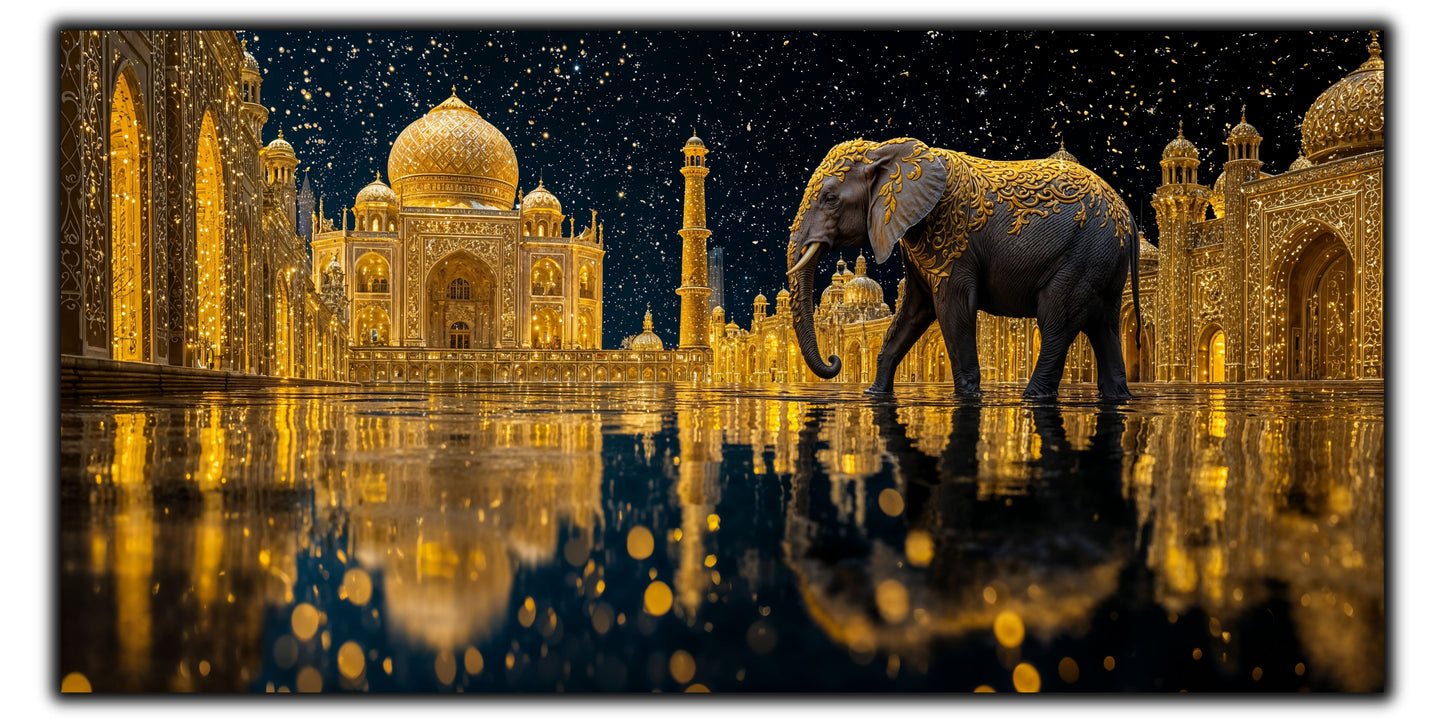 Echoes of Gold - Tablou Sticla - Unicat - no03