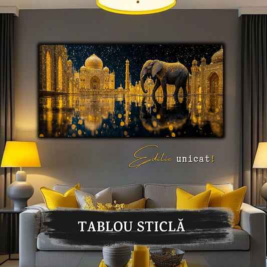 Echoes of Gold - Tablou Sticla - Unicat - no03