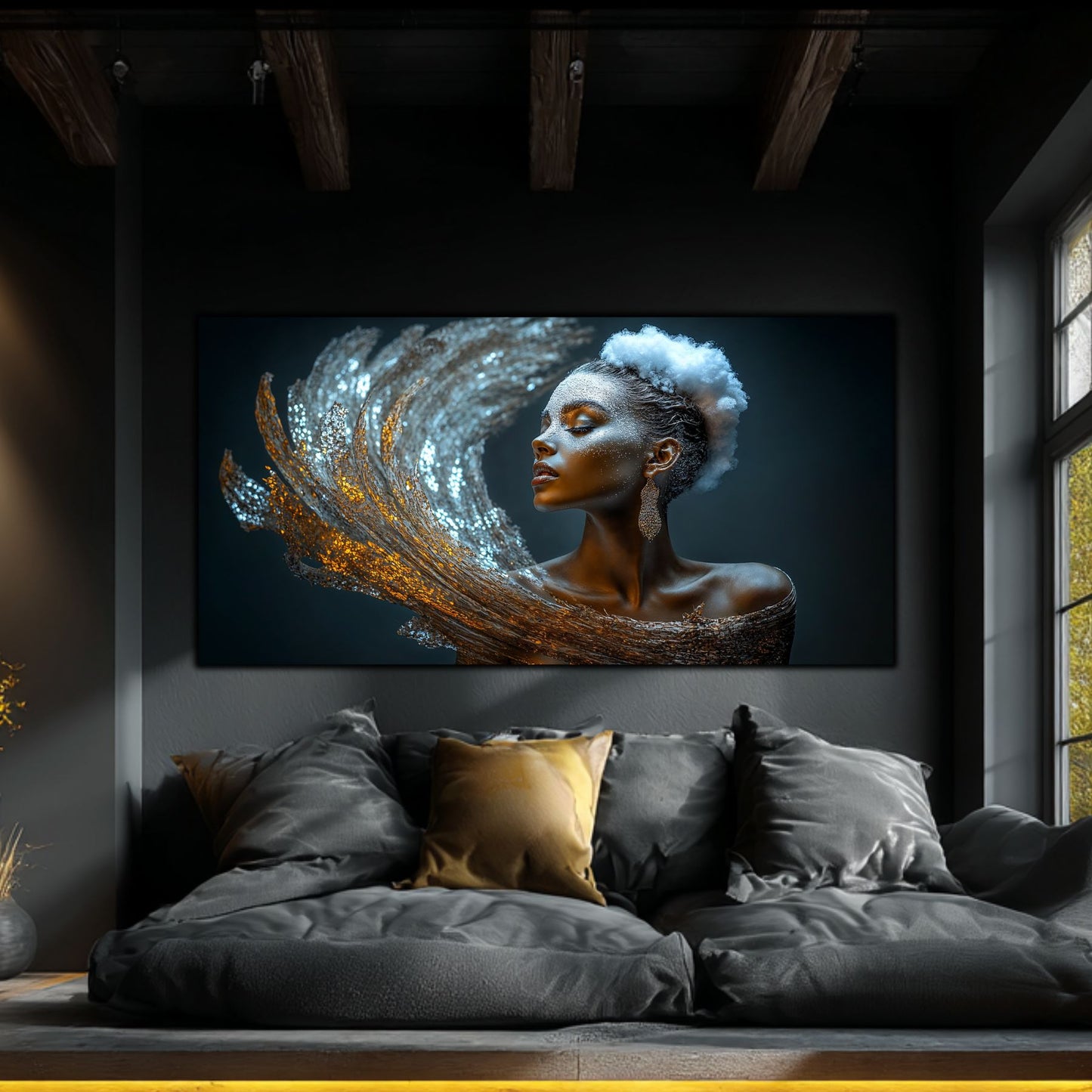 Tablou Decorativ Modern „Ecoul Stelelor" – Sticlă Securizată