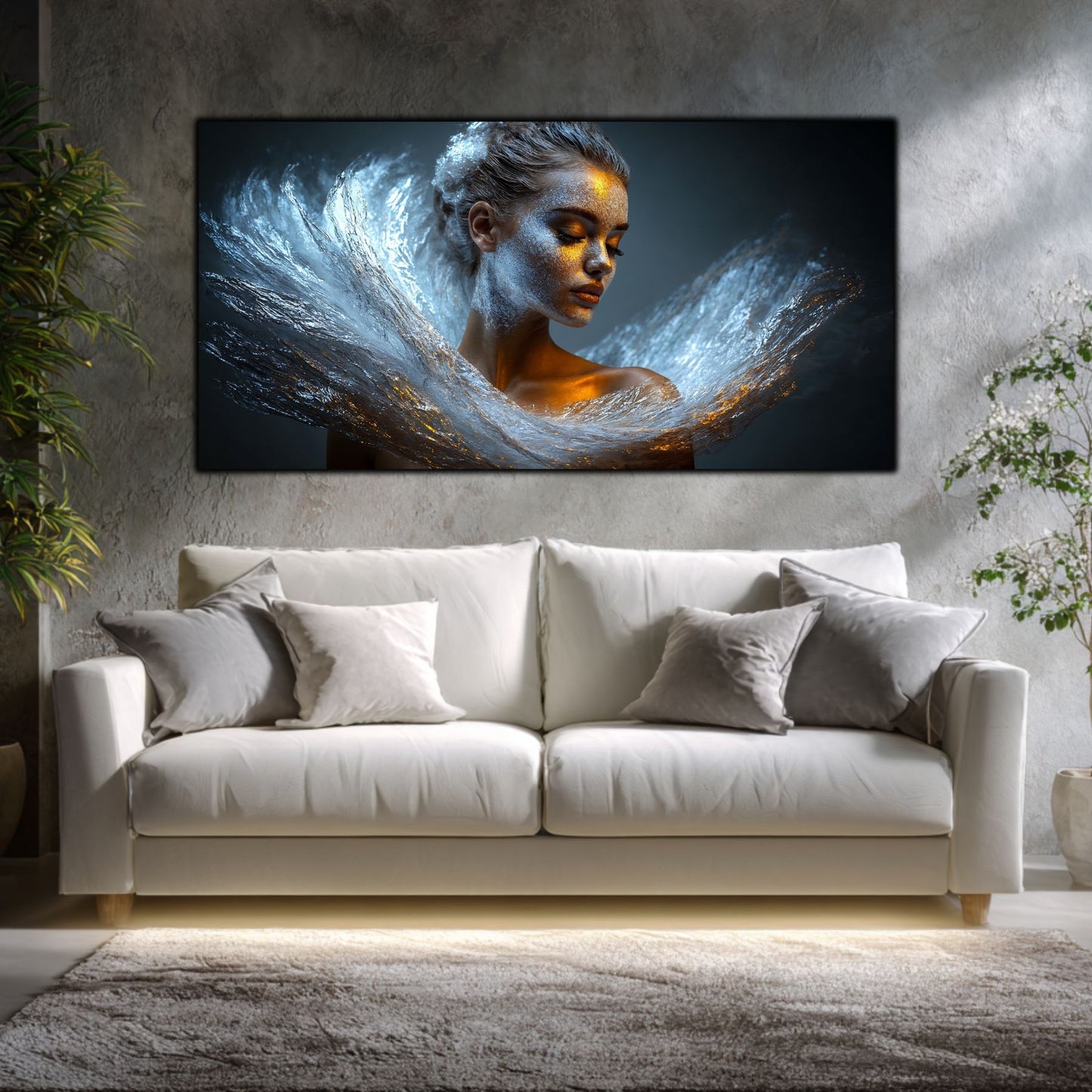 Tablou Decorativ Modern „Îmbrățișarea Stelară" – Sticlă Securizată