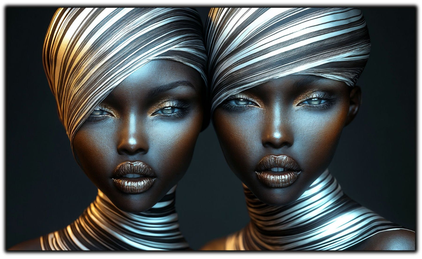 Tablou Modern pt Decorul Livingului - Print UV pe Sticla - „Gemini Souls” - No10