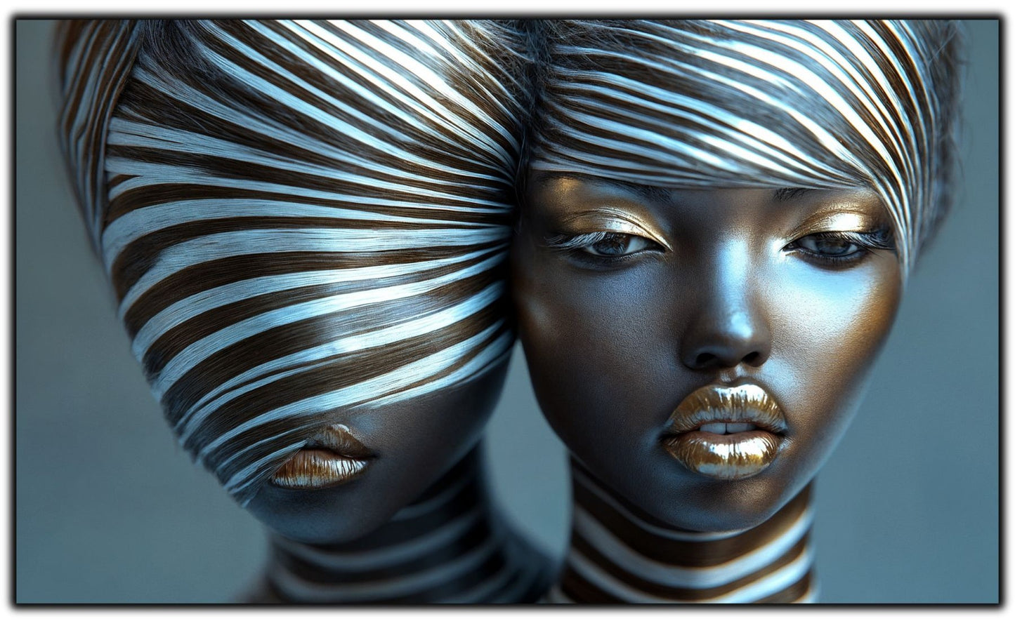 Tablou Modern pt Decorul Livingului - Print UV pe Sticla - „Gemini Souls” - No09