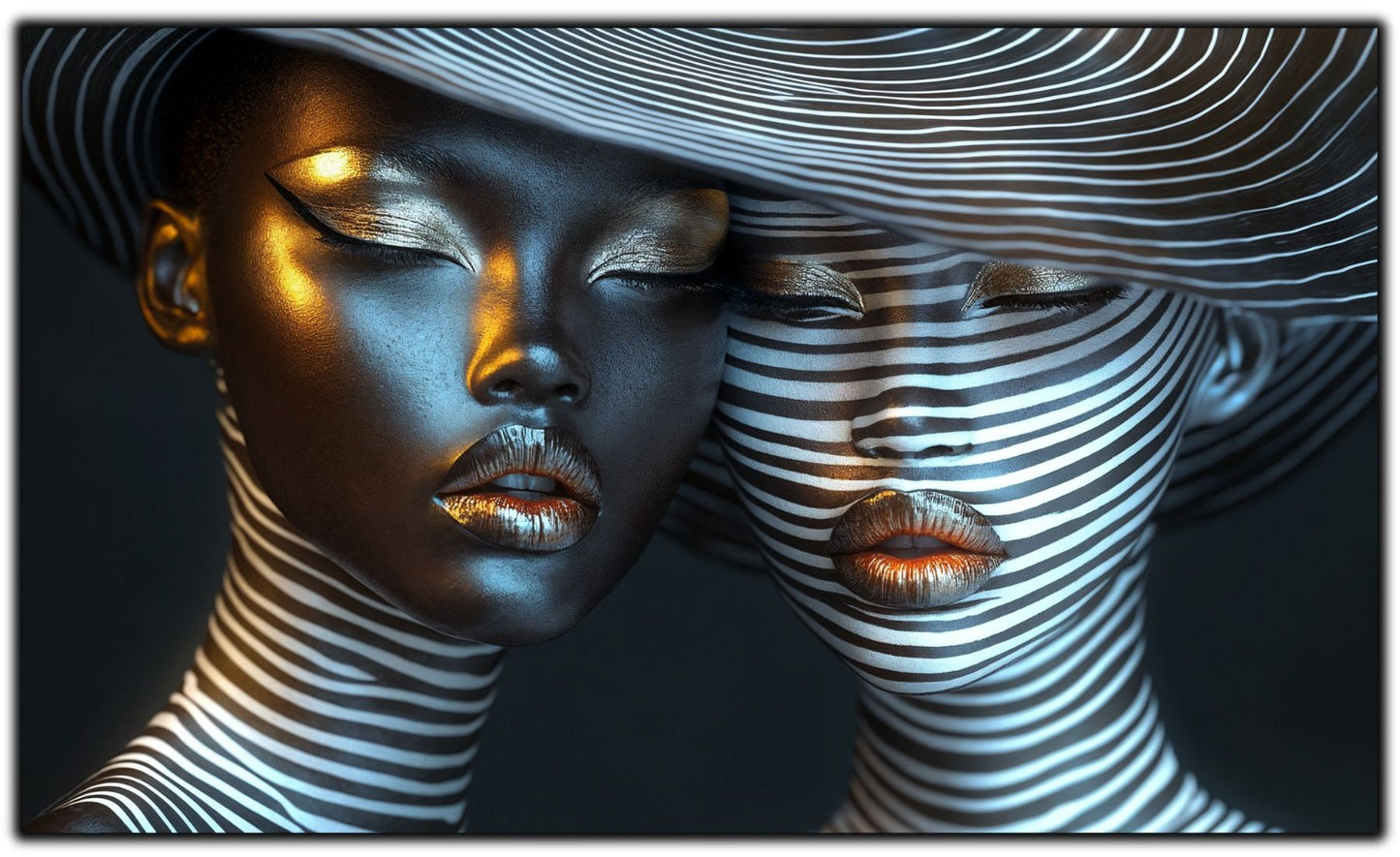 Tablou Modern pt Decorul Livingului - Print UV pe Sticla - „Gemini Souls” - No08