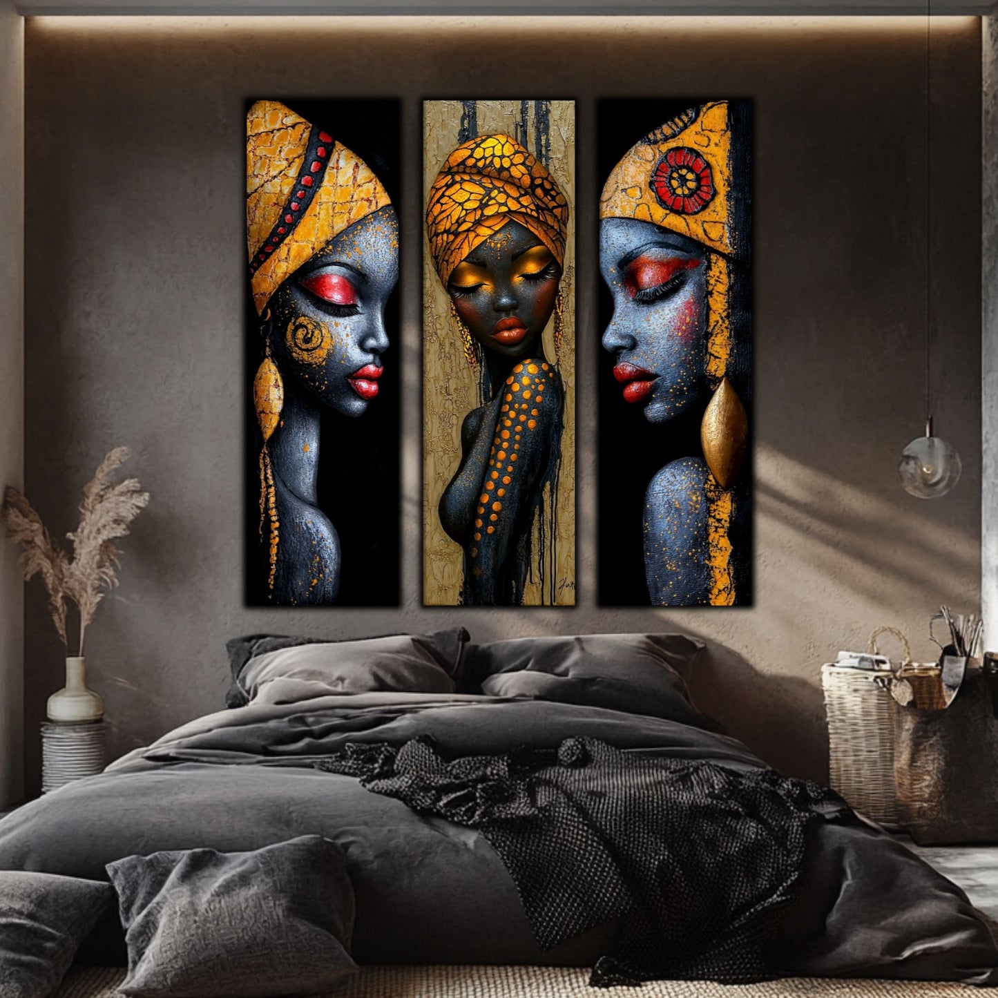 Set Modern de 3 Tablouri pe Sticla Securizata - Decor Elegant pt Living