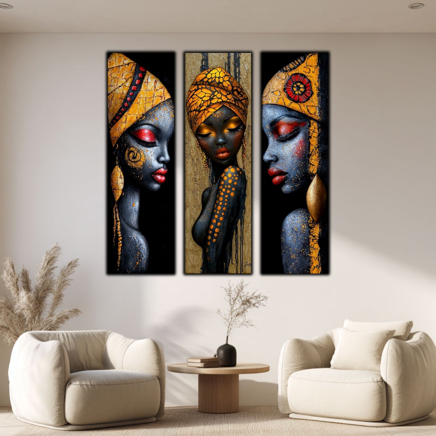 Set Modern de 3 Tablouri pe Sticla Securizata - Decor Elegant pt Living
