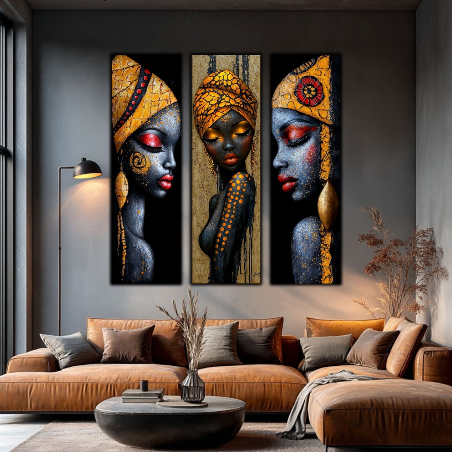 Set Modern de 3 Tablouri pe Sticla Securizata - Decor Elegant pt Living