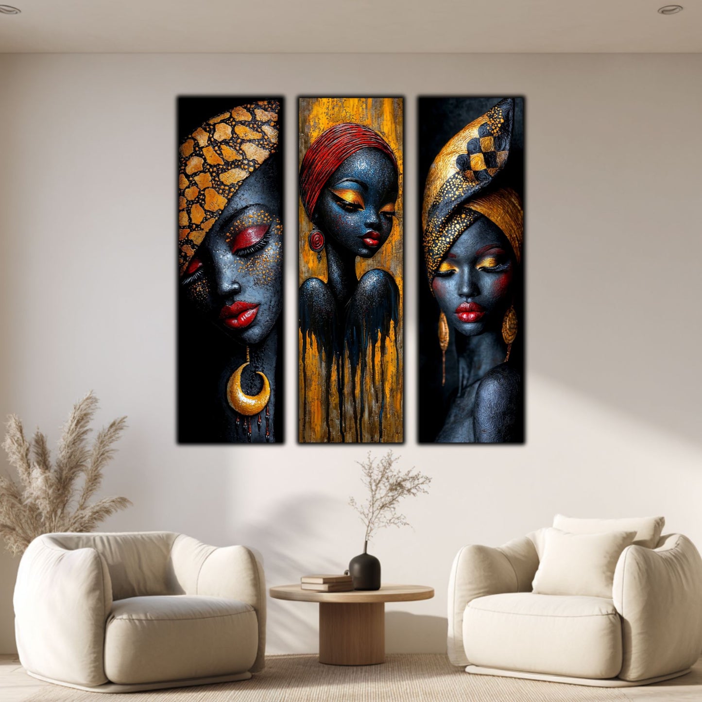 Set Modern de 3 Tablouri pe Sticla Securizata - Decor Elegant pt Living