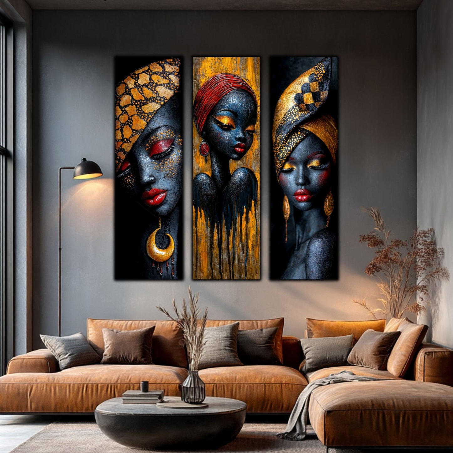 Set Modern de 3 Tablouri pe Sticla Securizata - Decor Elegant pt Living
