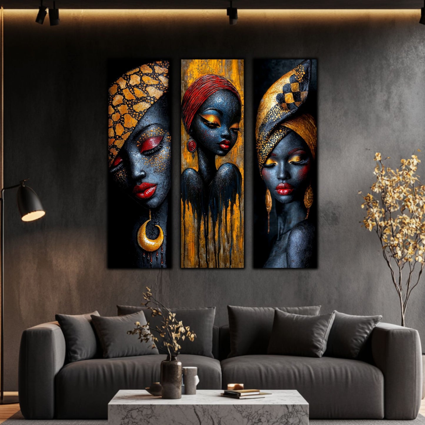 Set Modern de 3 Tablouri pe Sticla Securizata - Decor Elegant pt Living