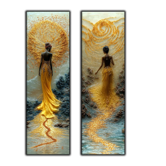 Set 2 Tablouri pt Decorul Modern al Livingului - Print UV pe Sticla - NO10