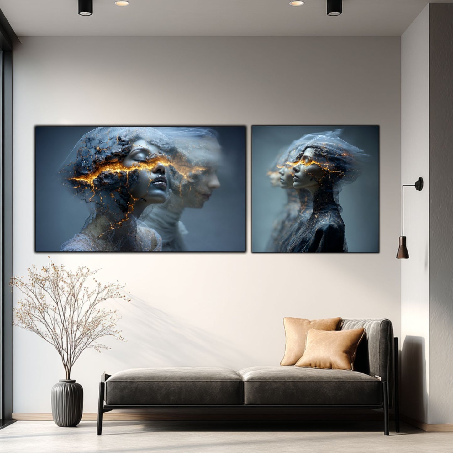 Set 2 Tablouri Decorative Premium - „Fractured Dream” - No17