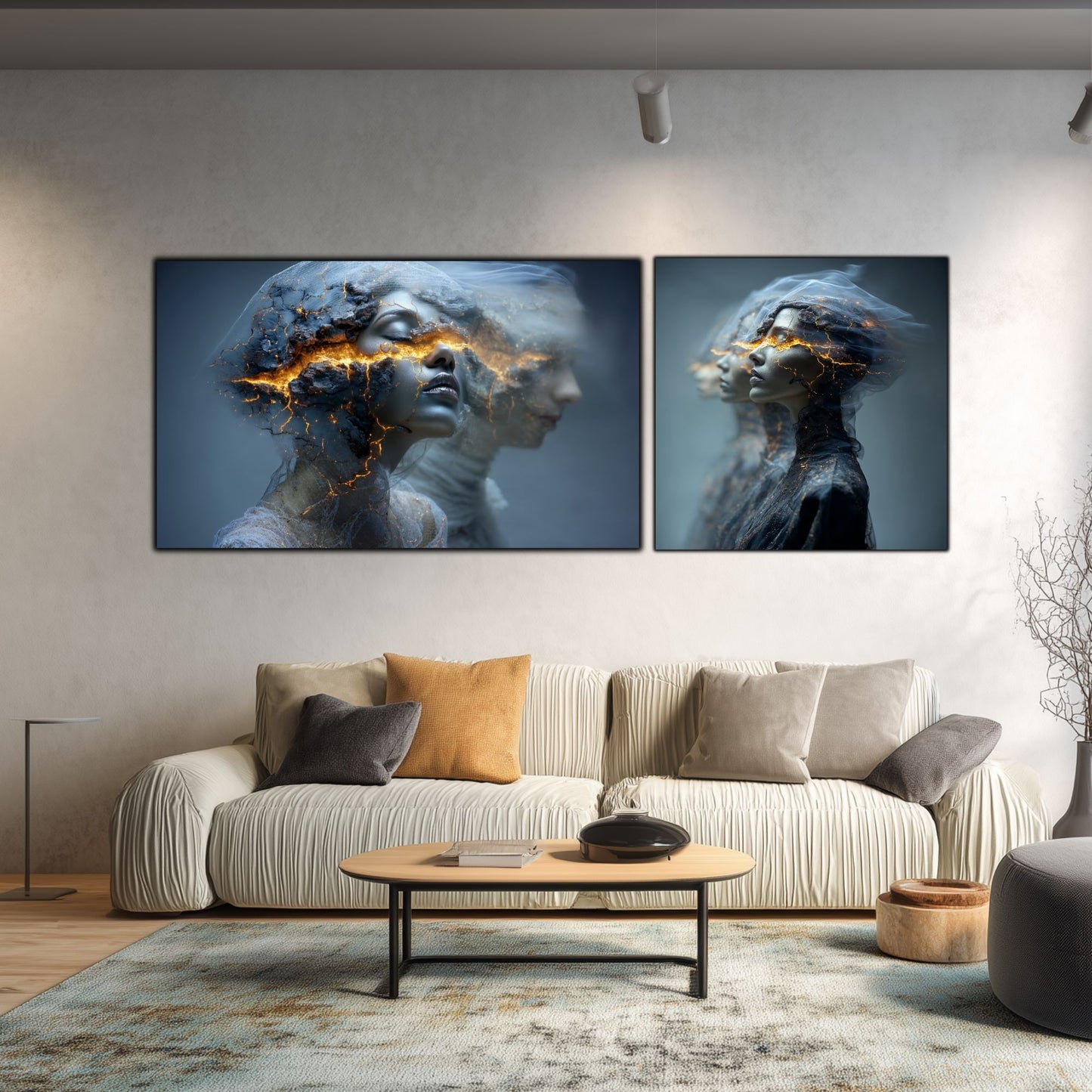Set 2 Tablouri Decorative Premium - „Fractured Dream” - No17