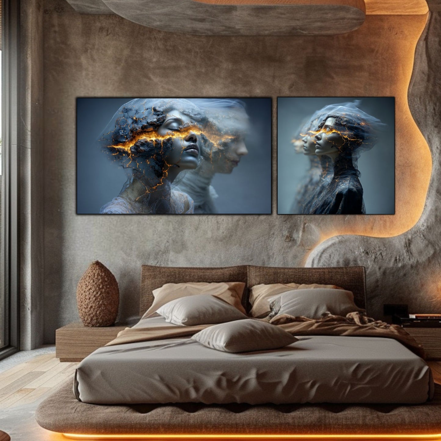 Set 2 Tablouri Decorative Premium - „Fractured Dream” - No17