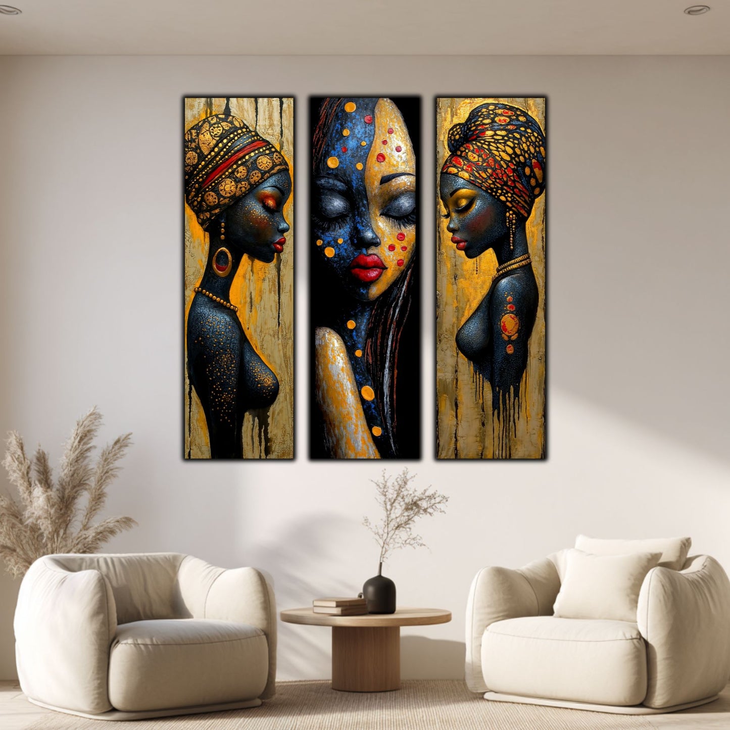 Set Modern de 3 Tablouri pe Sticla Securizata - Decor Elegant pt Living