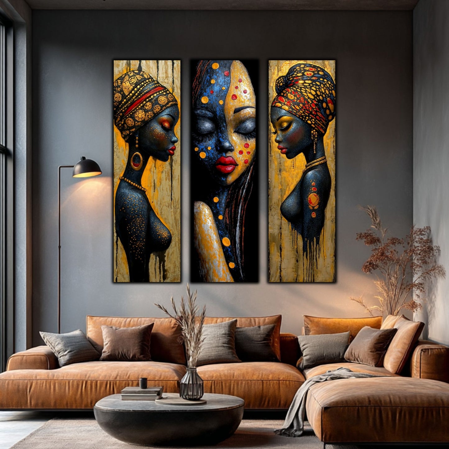 Set Modern de 3 Tablouri pe Sticla Securizata - Decor Elegant pt Living