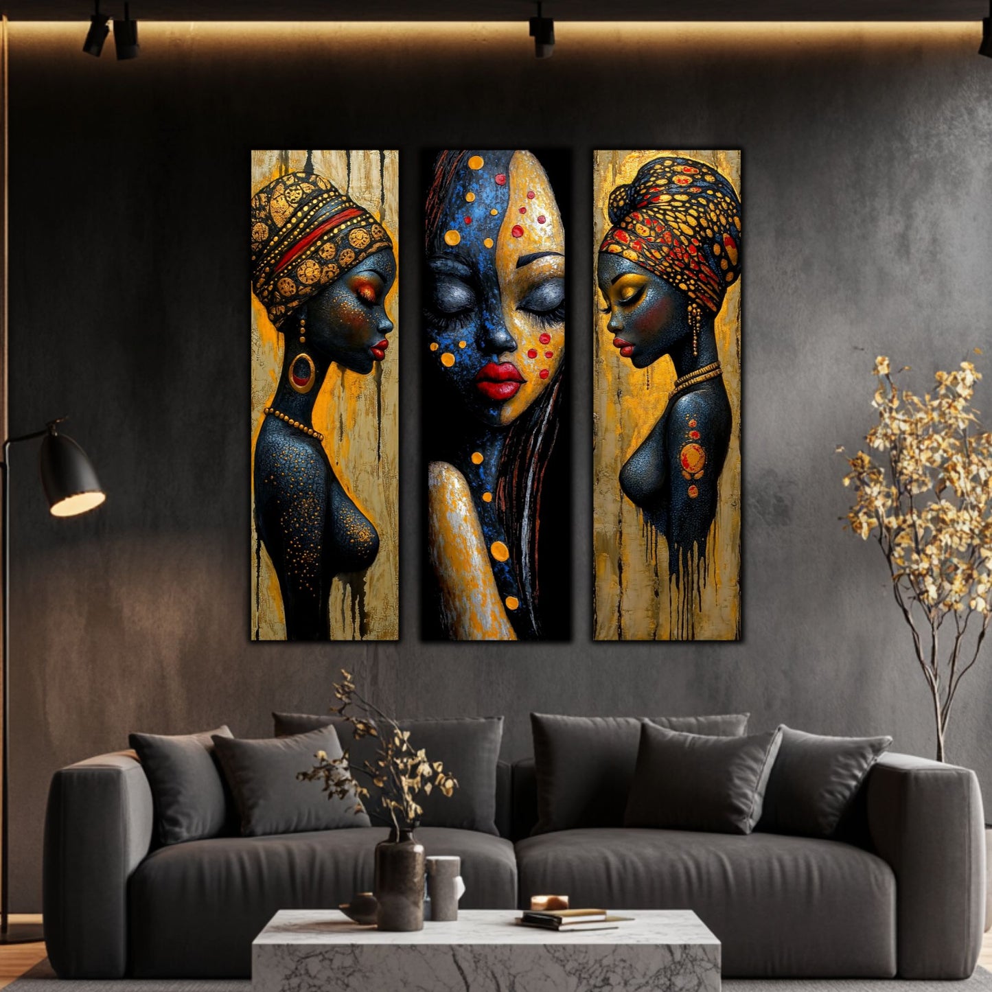 Set Modern de 3 Tablouri pe Sticla Securizata - Decor Elegant pt Living
